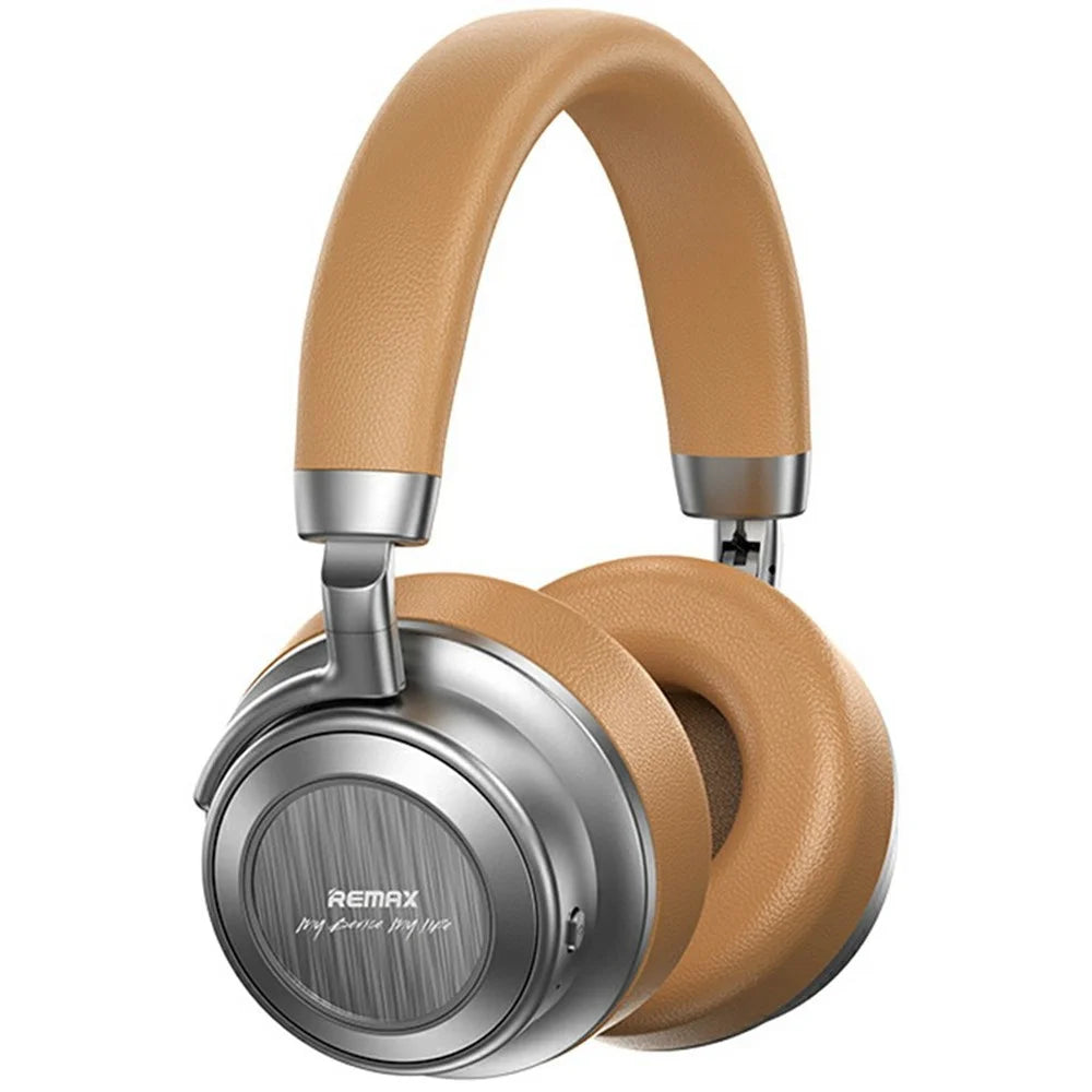 REMAX RB-980HB ANC Noise Reduction Metal Wireless Headphones Bluetooth-compatible Over-Ear Music Headset - Khaki - 1