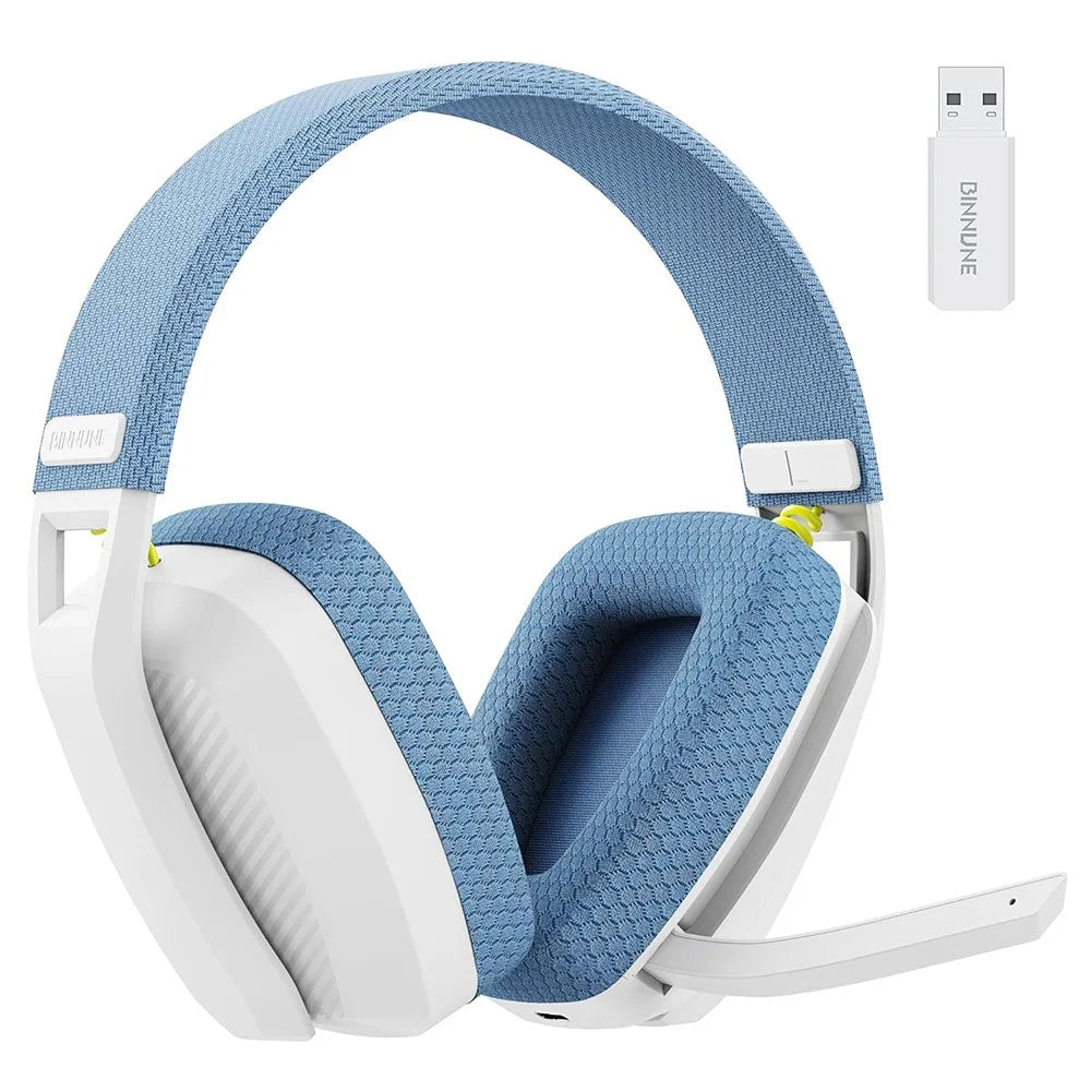 BINNUNE BW06 Bluetooth-compatible 5.3 + 2.4G Dual Mode Wireless Gaming Headset with Foldable Mic - Blue - 1