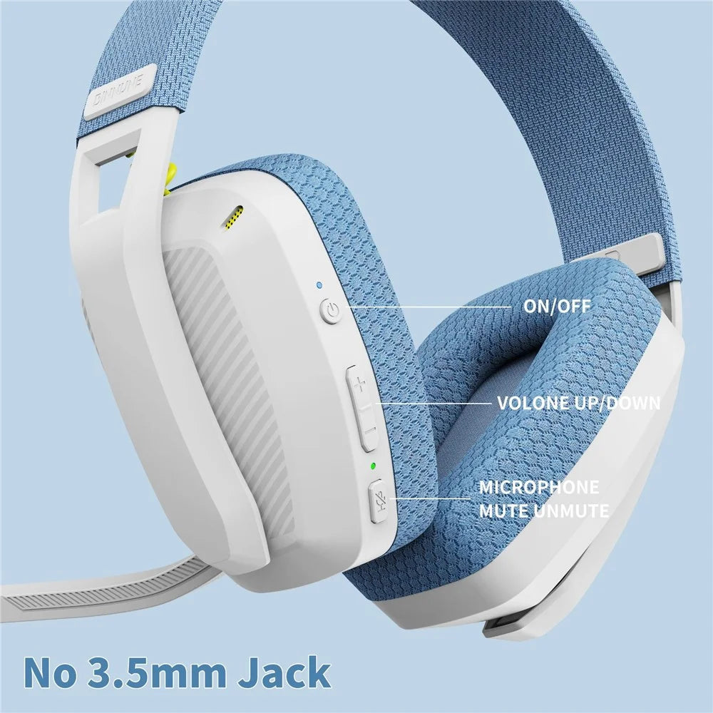 BINNUNE BW06 Bluetooth-compatible 5.3 + 2.4G Dual Mode Wireless Gaming Headset with Foldable Mic - Blue - 3