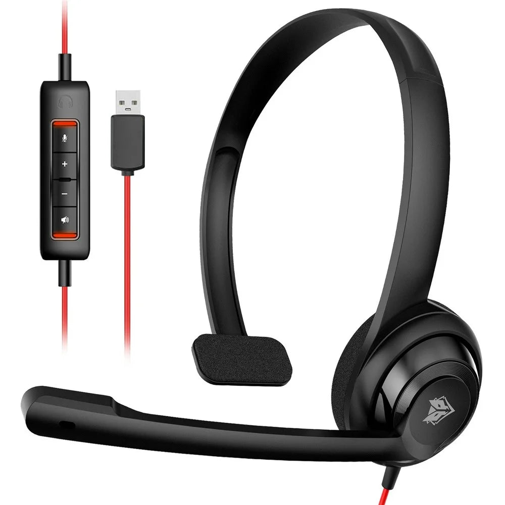NUBWO HW02U Single Ear USB Wired Headphone Lightweight Office Calls Headset - 1