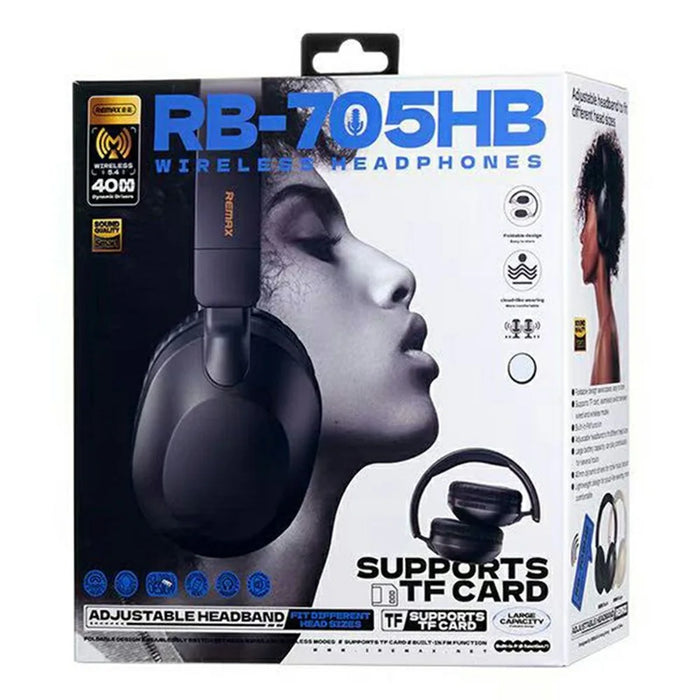 REMAX RB-705HB Wireless Headphones Bluetooth-compatible Over-Ear Headset 18H Playtime Long Battery Life - Black - 3