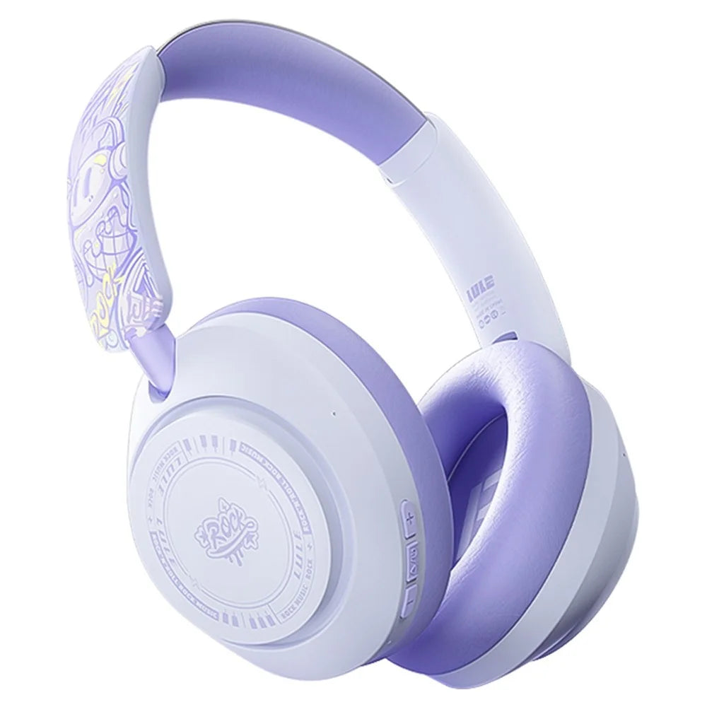EL-GT3 Bluetooth-compatible Headphones ANC Noise Cancelling Over Ear Wireless Headset with 2.4G Receiver - Purple - 1