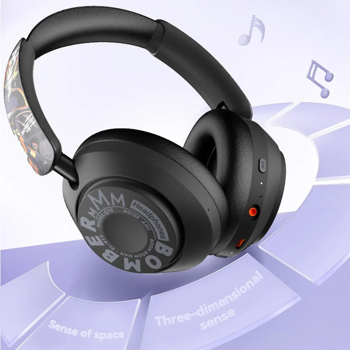 EL-GT3 Bluetooth-compatible Headphones ANC Noise Cancelling Over Ear Wireless Headset with 2.4G Receiver - Purple - 6