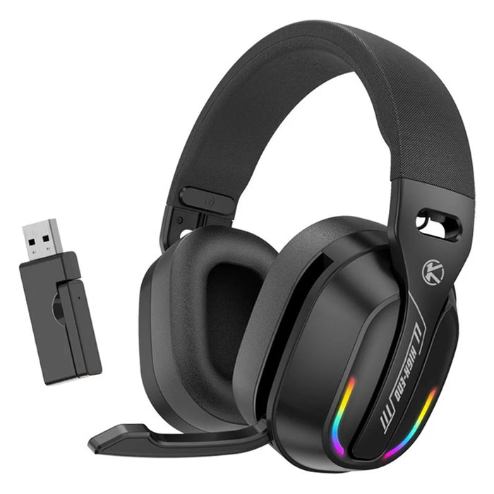 2.4G Wireless Gaming Headset With Metal Style Headband LED Light Bluetooth-compatible Microphone Headphones - 1