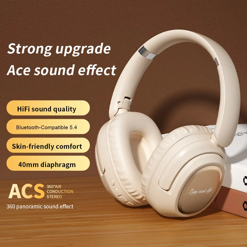 BH900 Gaming Wireless Bluetooth-compatible Headphones Hi-Fi Stereo In-Ear Noise Cancelling 40MM Driver Headset - Khaki - 4