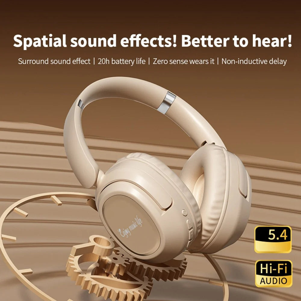 BH900 Gaming Wireless Bluetooth-compatible Headphones Hi-Fi Stereo In-Ear Noise Cancelling 40MM Driver Headset - Khaki - 7