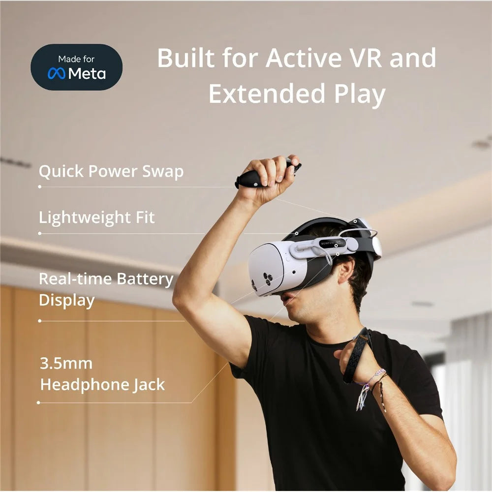 BOBOVR E3 Pro For Meta Quest 3 / 3S Head Strap with 10000mAh Battery VR Headset Headband - 2