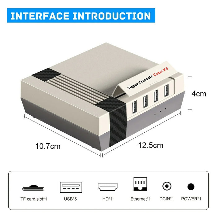 Super Console Cube X3 Three Systems Retro Gaming Console HD TV Box Built In 100000 Games with Gamepad, 64G Storage - 7