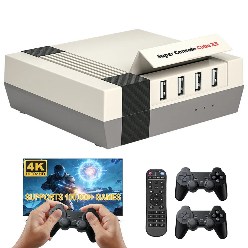 Super Console Cube X3 256GB Retro Game Console Built-in 100000+ Games EmuELEC / Android 9.0 / CoreELEC 3-System Game Box with 4K Output - 1
