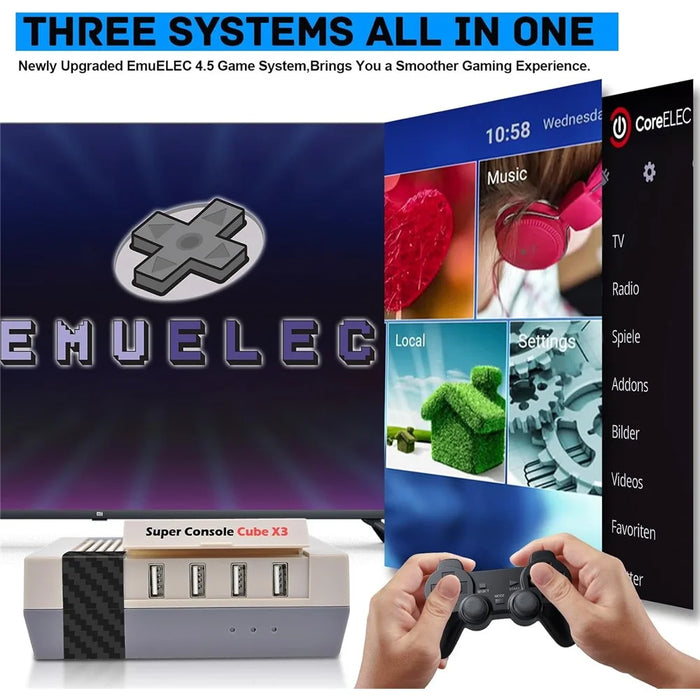 Super Console Cube X3 256GB Retro Game Console Built-in 100000+ Games EmuELEC / Android 9.0 / CoreELEC 3-System Game Box with 4K Output - 5