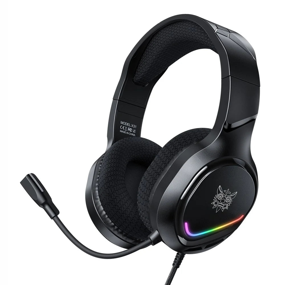 ONIKUMA X31 PC Gaming Headset LED Lighting Wired Over Ear Headphones with Microphone - 1