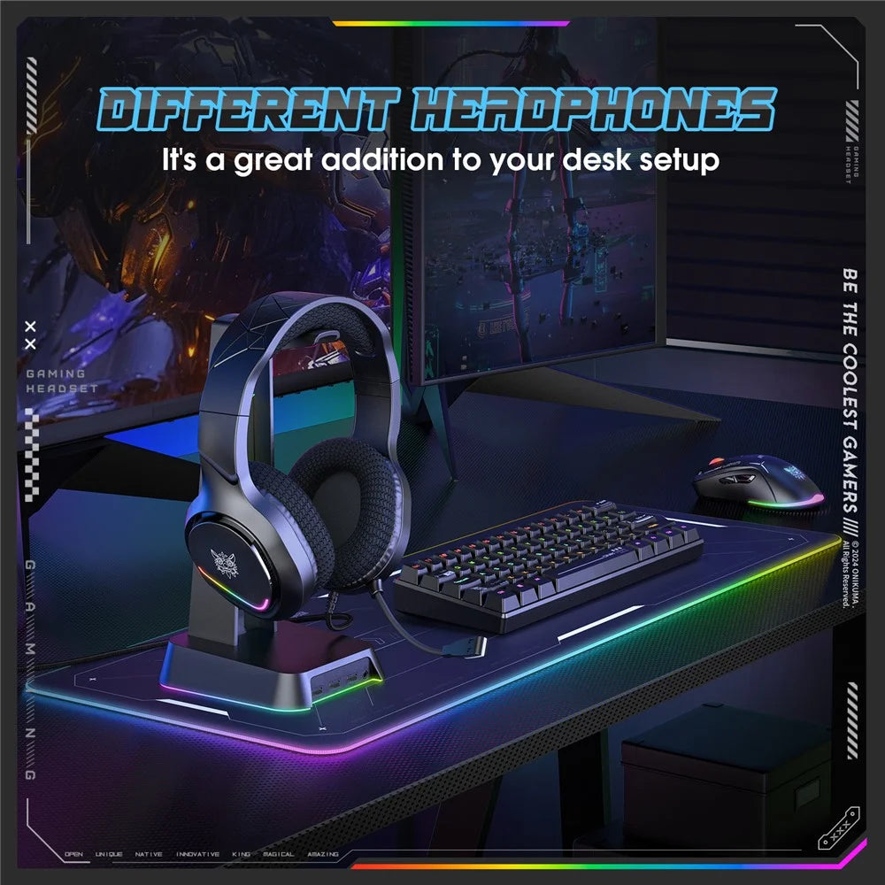 ONIKUMA X31 PC Gaming Headset LED Lighting Wired Over Ear Headphones with Microphone - 5