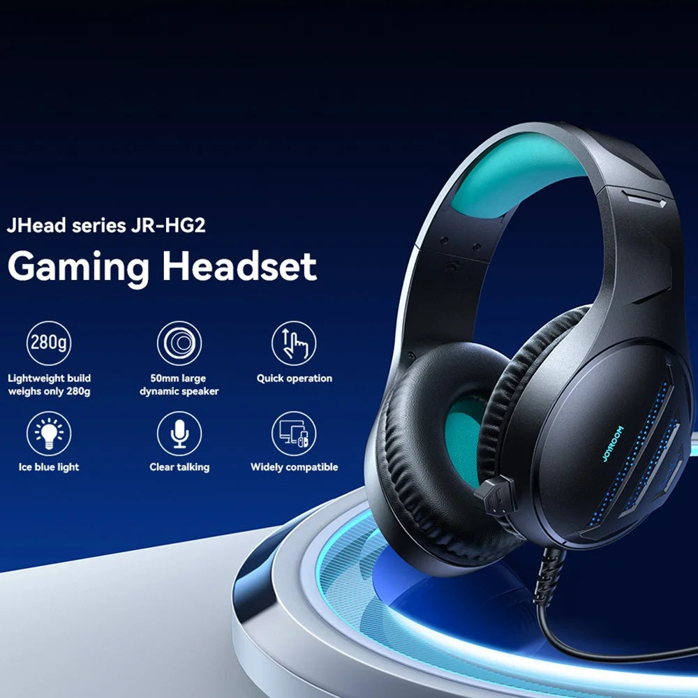 JOYROOM Jhead Series JR-HG2 Gaming Headphones Wired Over-Ear Headset with Microphone  /  Volume Control - 2