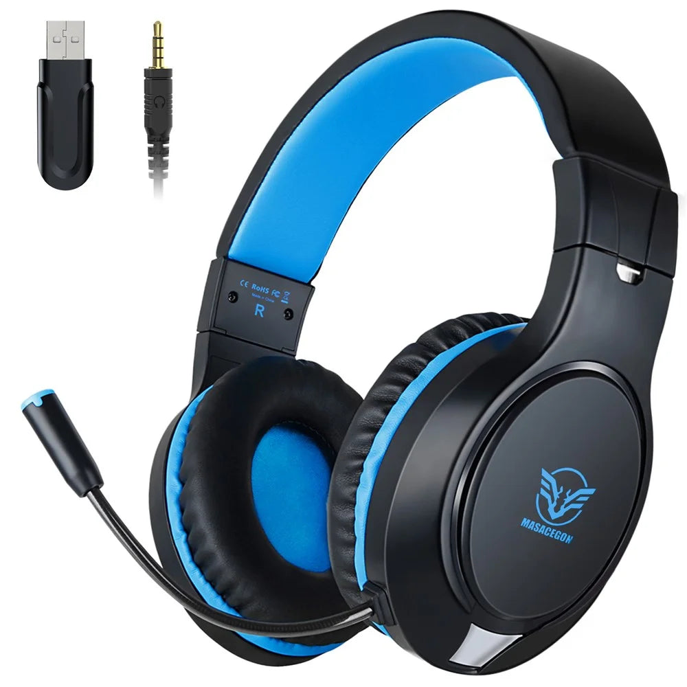 MASACEGON H10 Wireless Headset Bluetooth-Compatible 2.4G Gaming Headphones with Mic for PC / PS4 / Xbox / Nintendo Switch - 1
