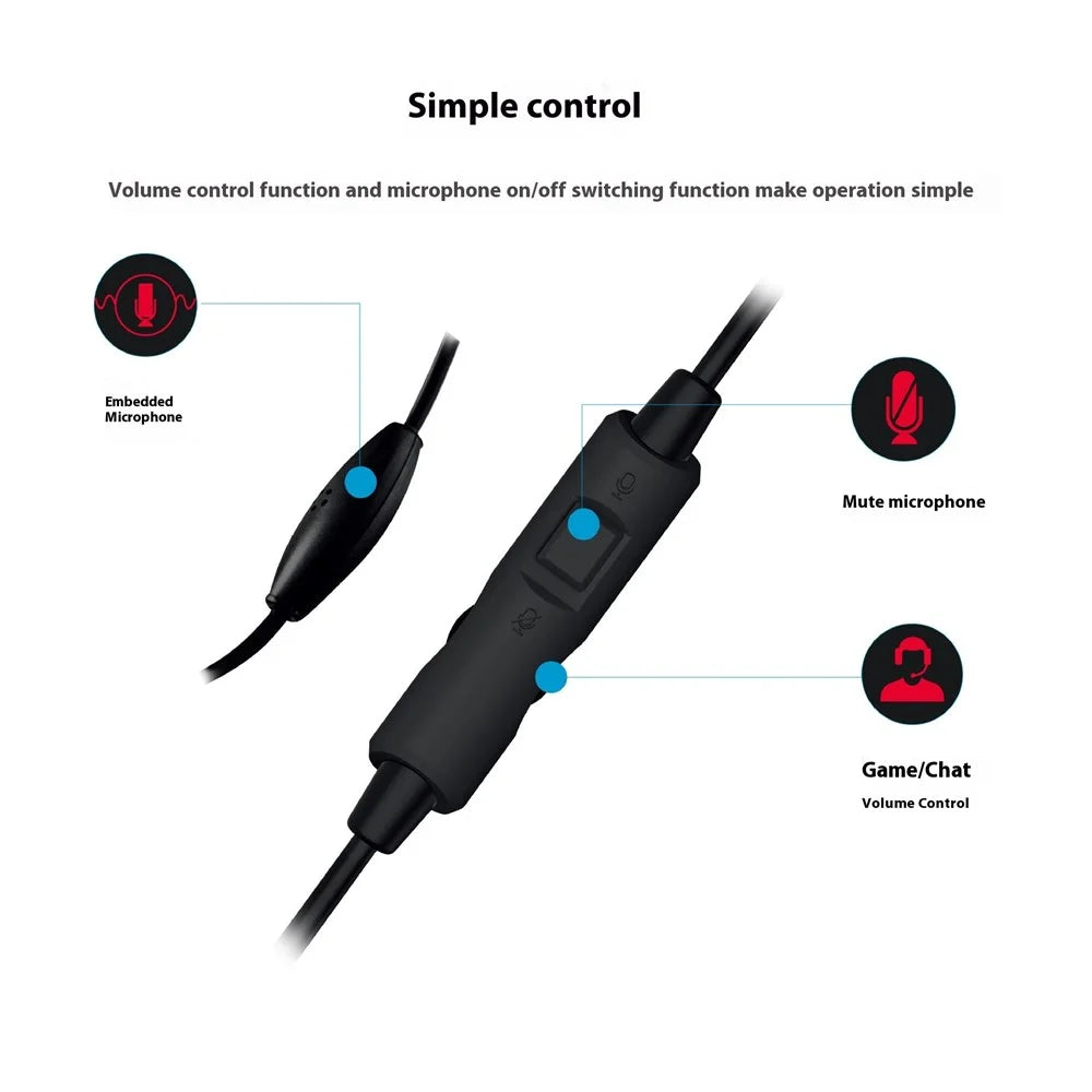 PGTECH GP-379 For PS5 / Nintendo Switch OLED / XBOX / PC Gaming Headset Wired Headphone with Microphone - 5
