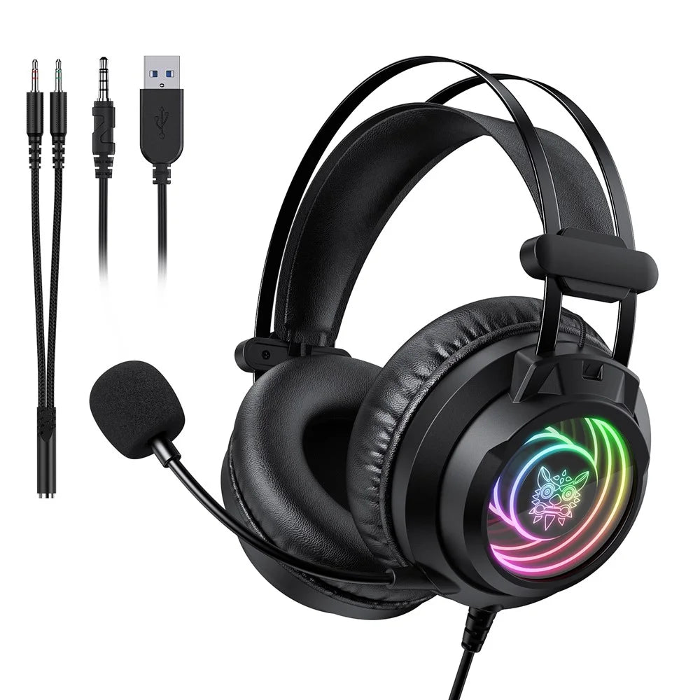 ONIKUMA X80 Gaming Over-Ear Headset 7.1 Surround Sound 50mm Drivers USB Wired Headphone for PC - 1