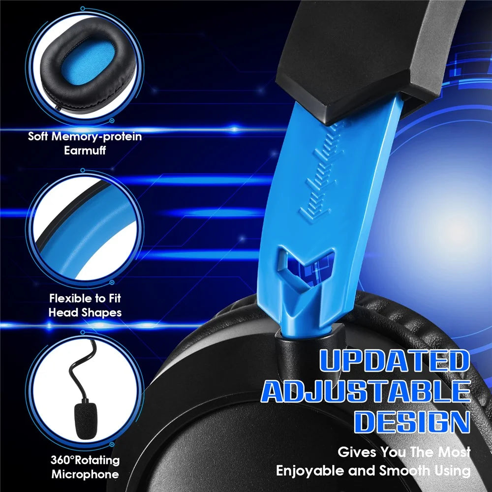 KOTION EACH G3100 For PS4 / PS5 / Nintendo Switch Gaming Headset Wired Headphone with Microphone - Blue - 6