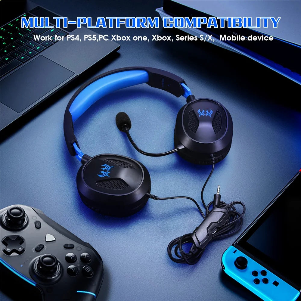 KOTION EACH G3100 For PS4 / PS5 / Nintendo Switch Gaming Headset Wired Headphone with Microphone - Blue - 7