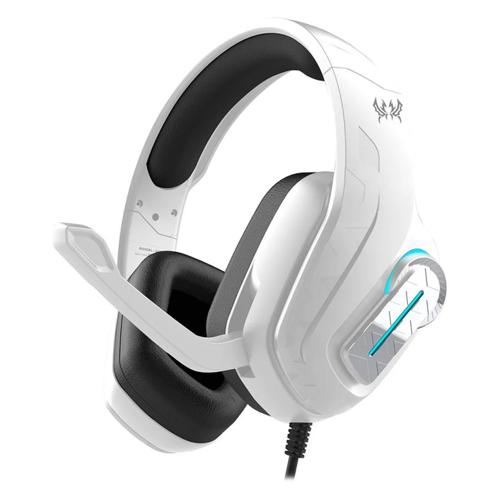 KOTION EACH G4100 Wired Gaming Headset with Mic 3.5mm + USB LED Light Over-Ear Headphone - White - 2