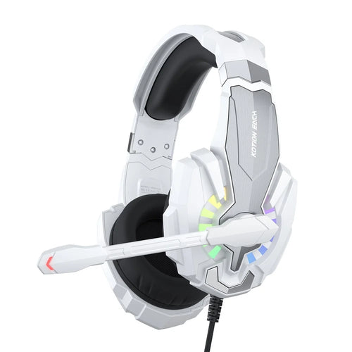 KOTION EACH G9000 Plus Gaming Headset Wired Computer RGB Lighting Over-Ear Headphone with Microphone - White - 1