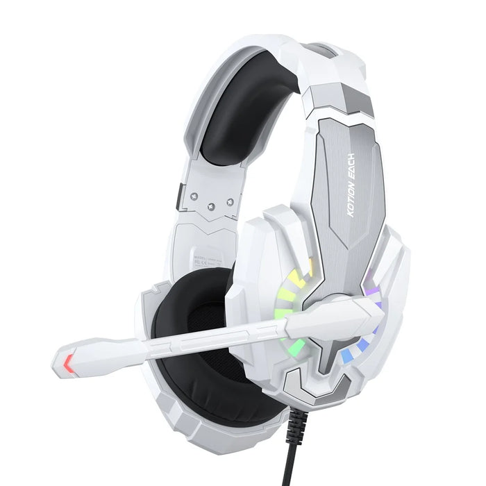 KOTION EACH G9000 Plus Gaming Headset Wired Computer RGB Lighting Over-Ear Headphone with Microphone - White - 1
