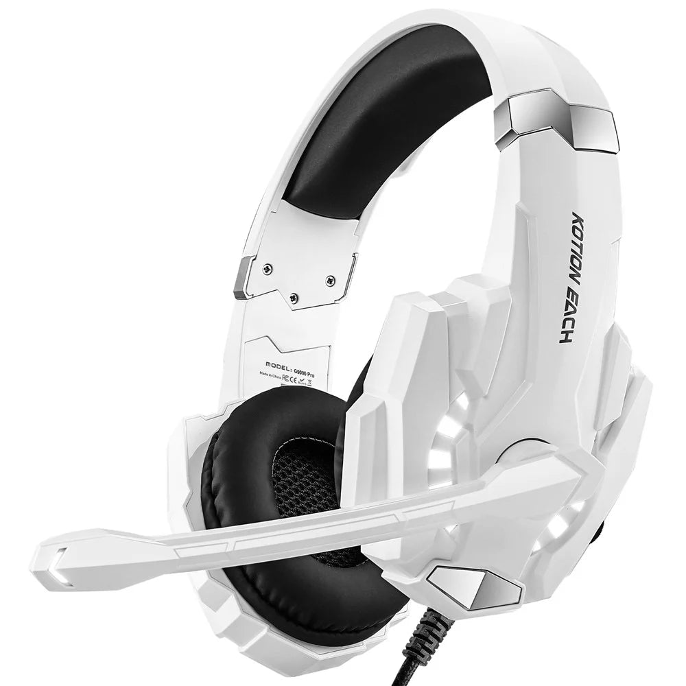 KOTION EACH G9000 Pro LED Light Gaming Headset Wired Over-Ear PC Headphone with Microphone - White - 1