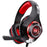 KOTION EACH GS400 LED Light Gaming Headset Wired Over-Ear Headphone with Audio Adapter Cable for PC / PS4 / PS5 - Red - 1