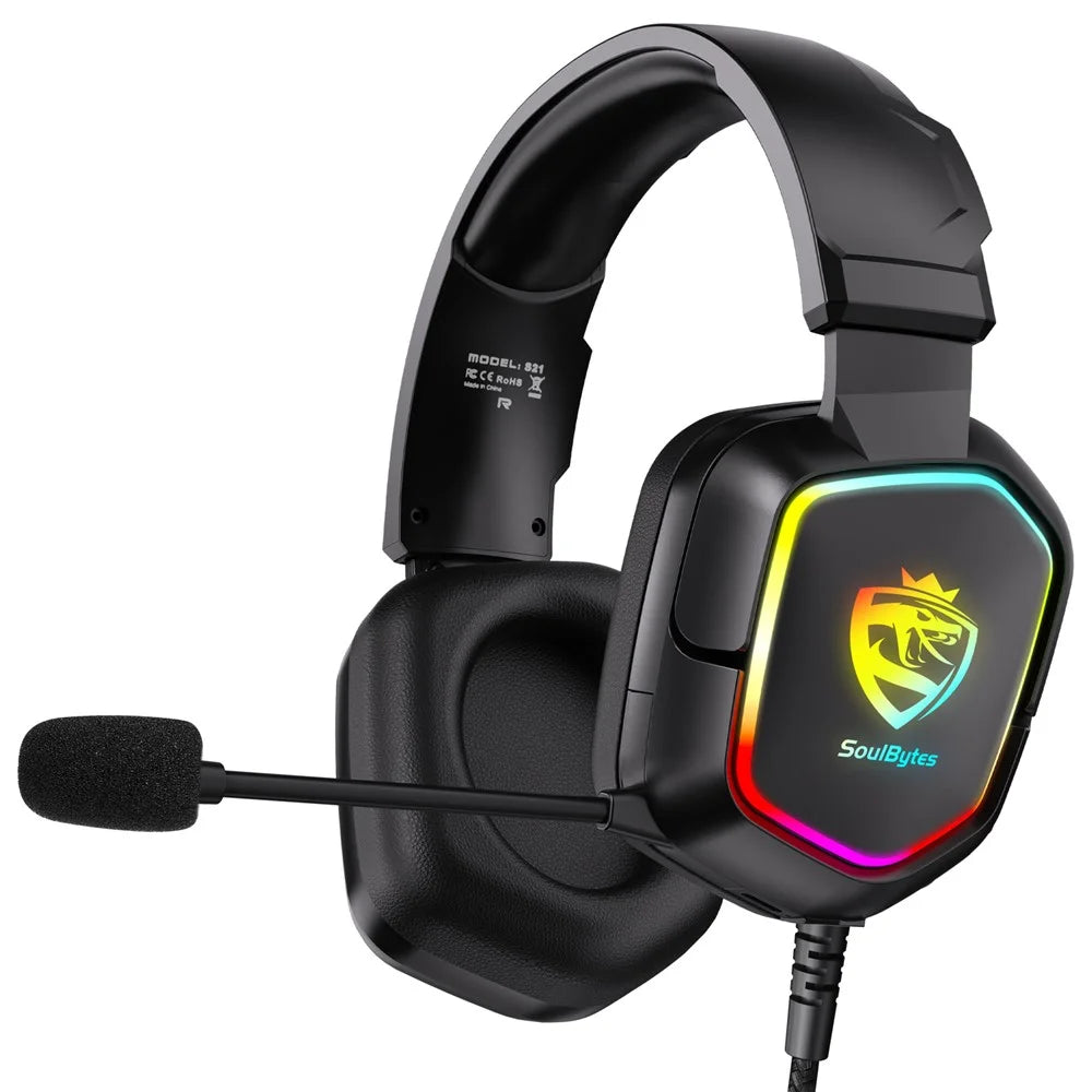 KOTION EACH S21 For PC / PS4 / PS5 Over-Ear Gaming Headset RGB Light Wired Headphone with Adapter Cable - 1
