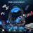 KOTION EACH V-3 Wired Gaming Headset for PS4 / PS5 LED Light Heavy Bass Over-Ear Headphone with Adapter Cable - Black+Blue - 3