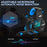 KOTION EACH V-3 Wired Gaming Headset for PS4 / PS5 LED Light Heavy Bass Over-Ear Headphone with Adapter Cable - Black+Blue - 6