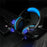 KOTION EACH V-3 Wired Gaming Headset for PS4 / PS5 LED Light Heavy Bass Over-Ear Headphone with Adapter Cable - Black+Blue - 7