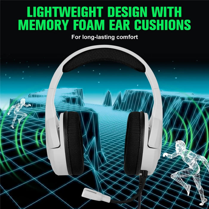 KOTION EACH S100 Wired Gaming Headset for PS4 / PS5 / Computer E-Sports LED Light Headphone with Adapter Cable - White - 4