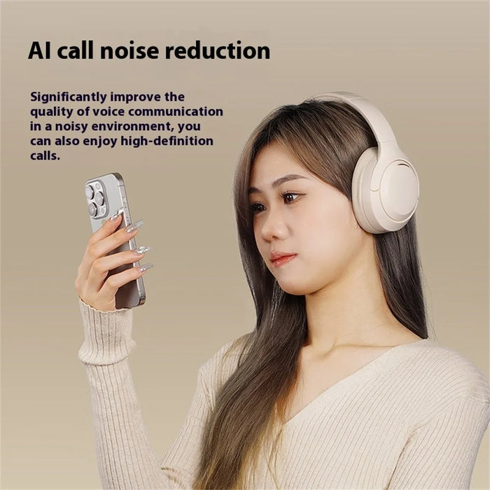 LANGSDOM HBN07 Wireless Headphone ANC Active Noise Cancelling Stereo Sound Bluetooth-Compatible Headset - Beige - 3
