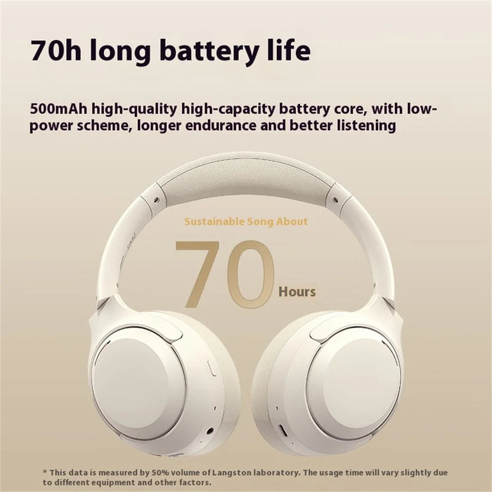 LANGSDOM HBN07 Wireless Headphone ANC Active Noise Cancelling Stereo Sound Bluetooth-Compatible Headset - Beige - 6