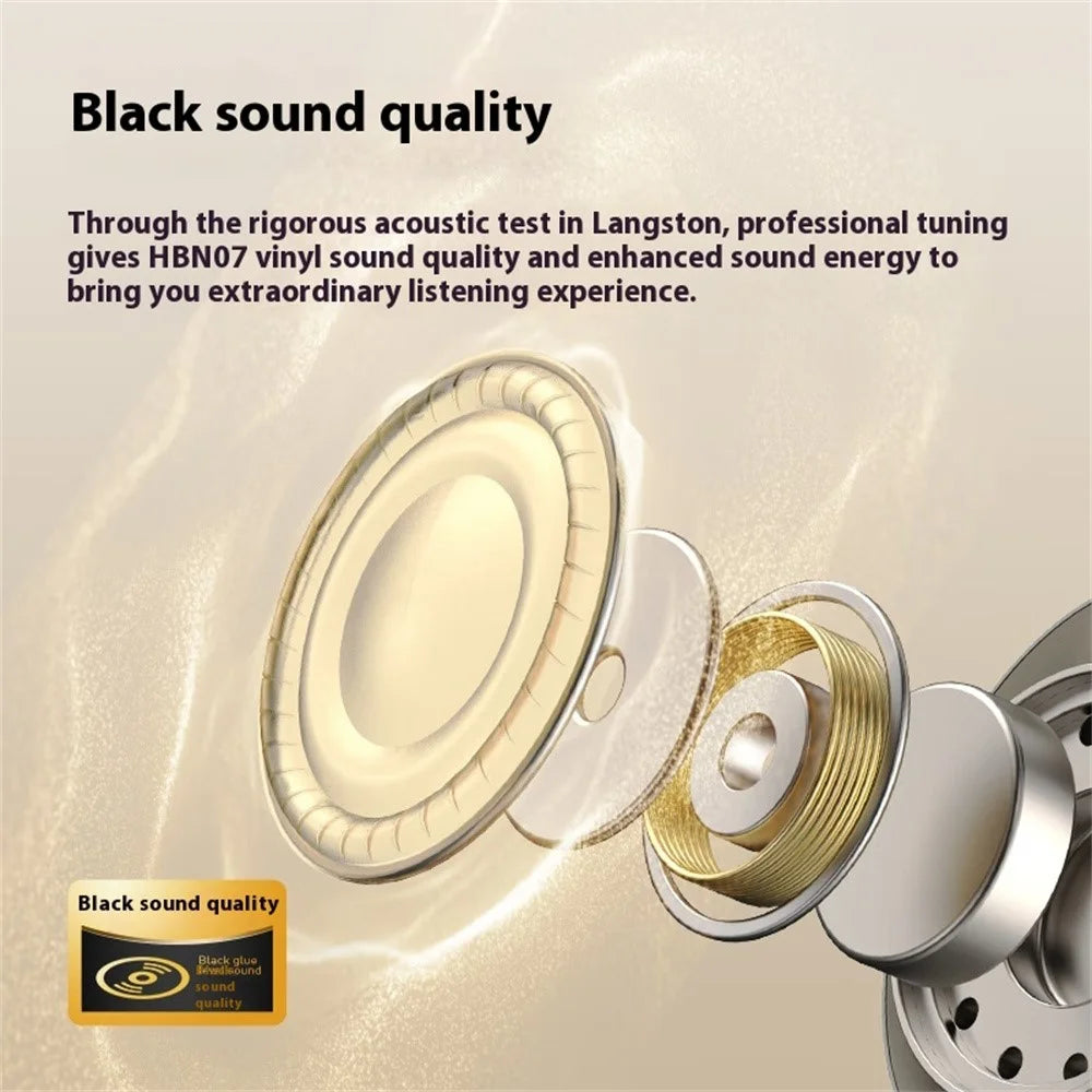 LANGSDOM HBN07 Wireless Headphone ANC Active Noise Cancelling Stereo Sound Bluetooth-Compatible Headset - Beige - 7