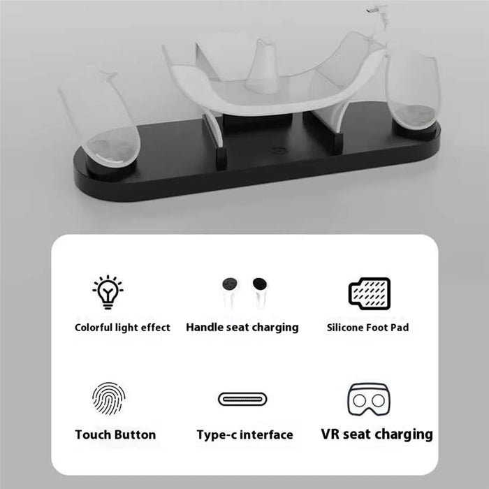 IPLAY HBV-637 For Meta Quest 3S / 3 VR Headset Charging Dock Controller Desktop Charger with LED Light - 4