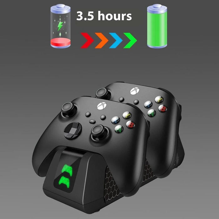 Charging Dock for Xbox Series X / S  /  Xbox One S / X  /  Xbox Elite Dual Controller Charger Station with Battery Back Cover - Black - 3