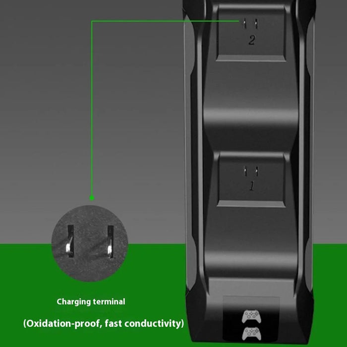 Charging Dock for Xbox Series X / S  /  Xbox One S / X  /  Xbox Elite Dual Controller Charger Station with Battery Back Cover - Black - 5