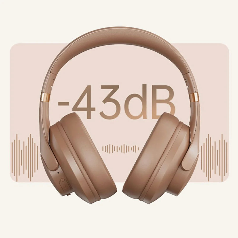 Bt048NC Over-Ear Wireless Headphone ANC Noise Cancelling Bluetooth-Compatible Music Headset - Dark Brown - 3