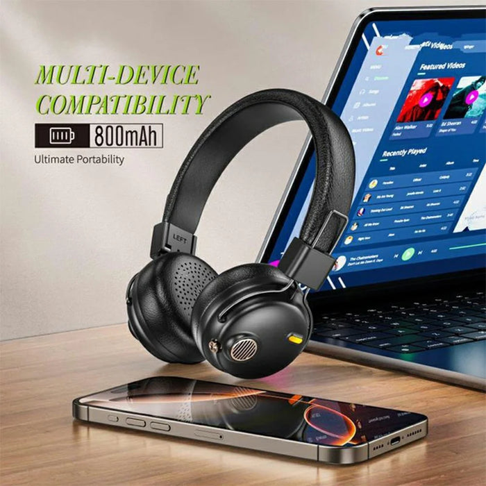 FUNK High Fidelity ANC Bluetooth-Compatible Headphone Surround Sound Headset with AAC Codec and Microphone - Black - 4