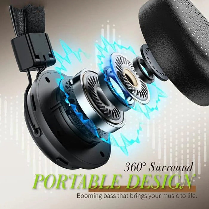 FUNK High Fidelity ANC Bluetooth-Compatible Headphone Surround Sound Headset with AAC Codec and Microphone - Black - 5