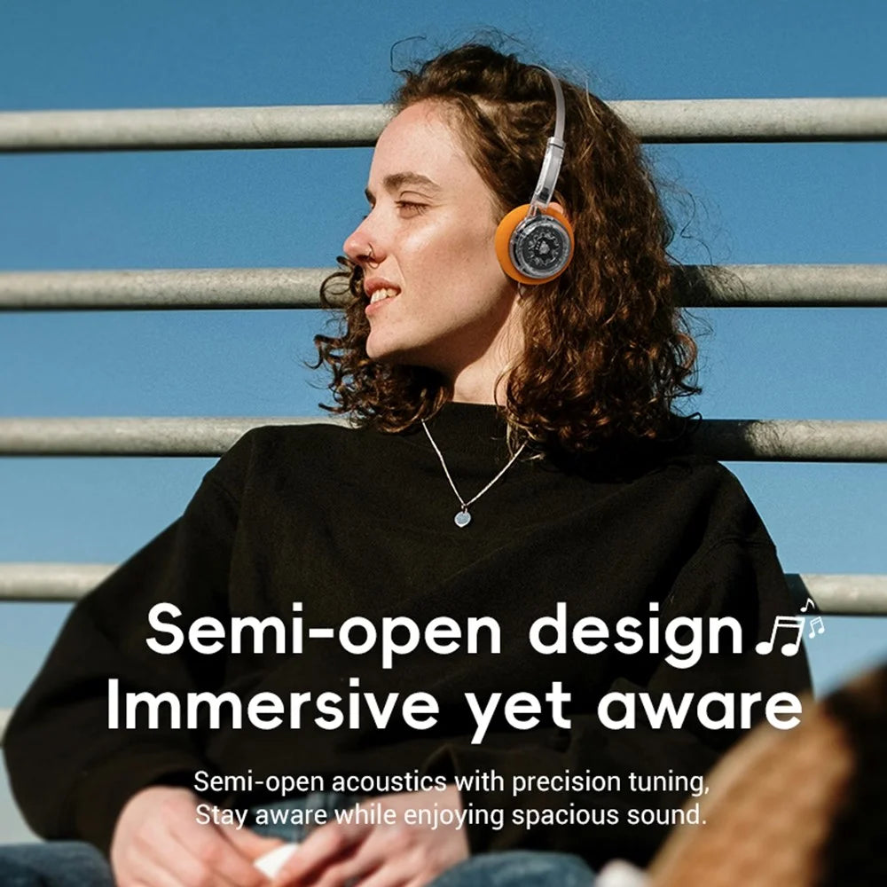 LC6300 Wireless Bluetooth-Compatible Headphone Retro HIFI Stereo Deep Bass DJ Music Headset - Transparent - 3