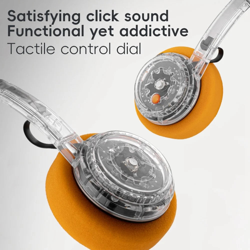 LC6300 Wireless Bluetooth-Compatible Headphone Retro HIFI Stereo Deep Bass DJ Music Headset - Transparent - 6