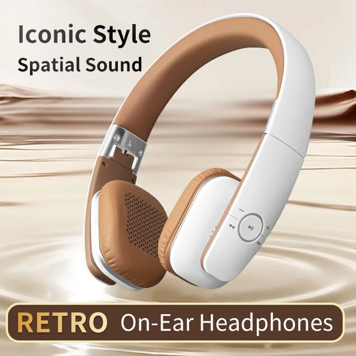 LC3200 Retro Gaming Wireless Bluetooth-Compatible Headphone Foldable Over-Ear Headset - White - 5
