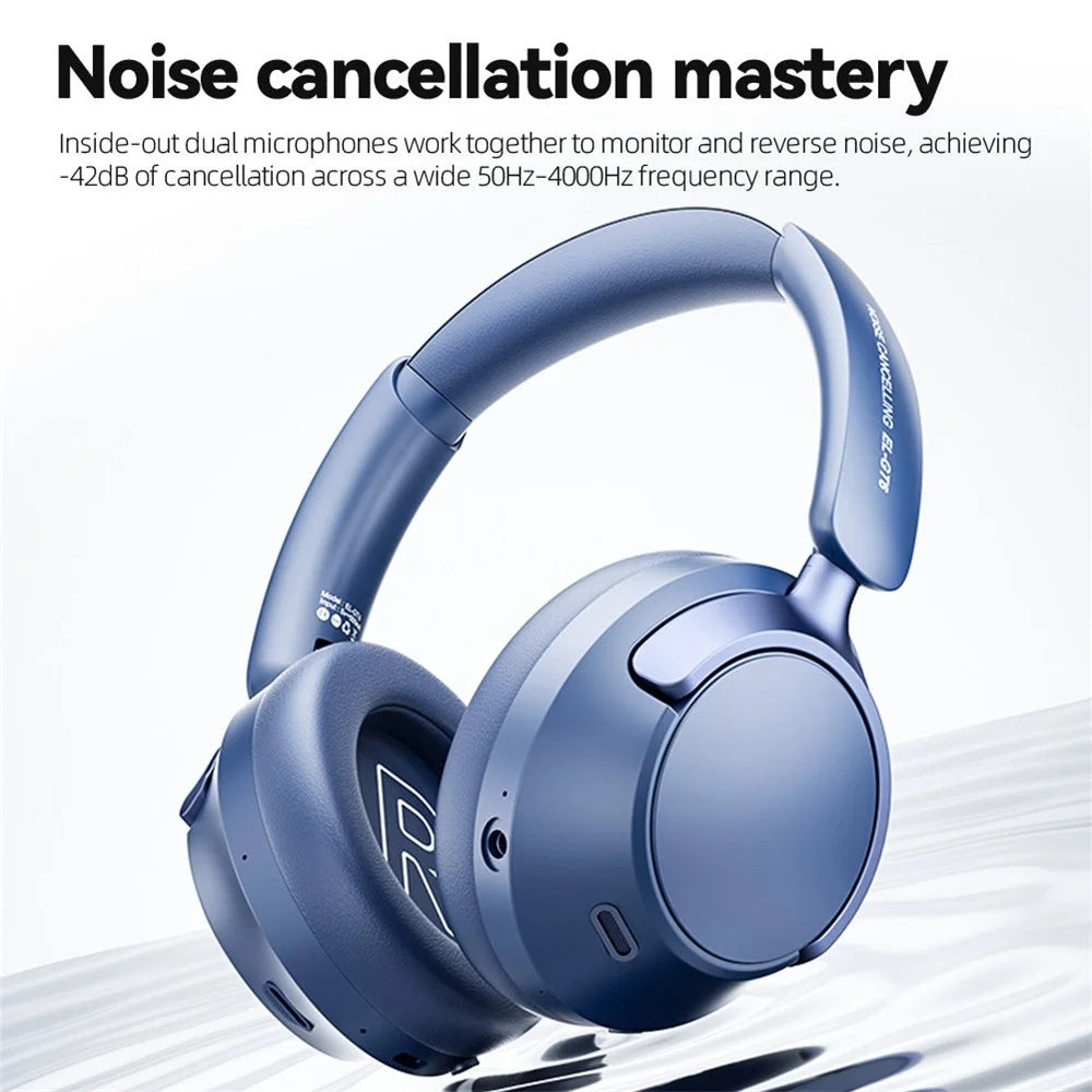 GT6 Wireless PC Gaming Headset Noise Cancelling Over Ear Bluetooth-Compatible Headphone - Blue - 4