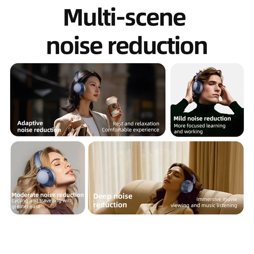 GT6 Wireless PC Gaming Headset Noise Cancelling Over Ear Bluetooth-Compatible Headphone - Blue - 6