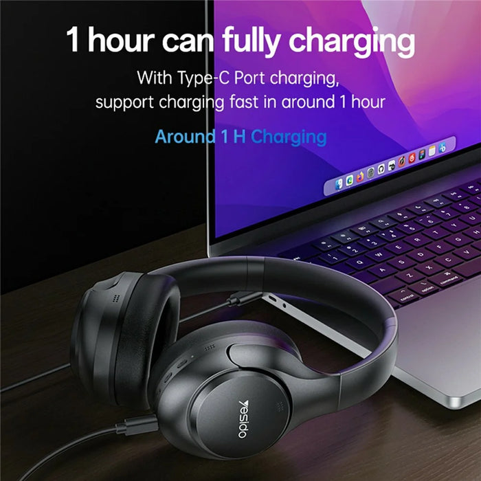 YESIDO EP09 HiFi Sound Wireless Headphones ANC + ENC Noise Cancellation Bluetooth-compatible Headset - 6