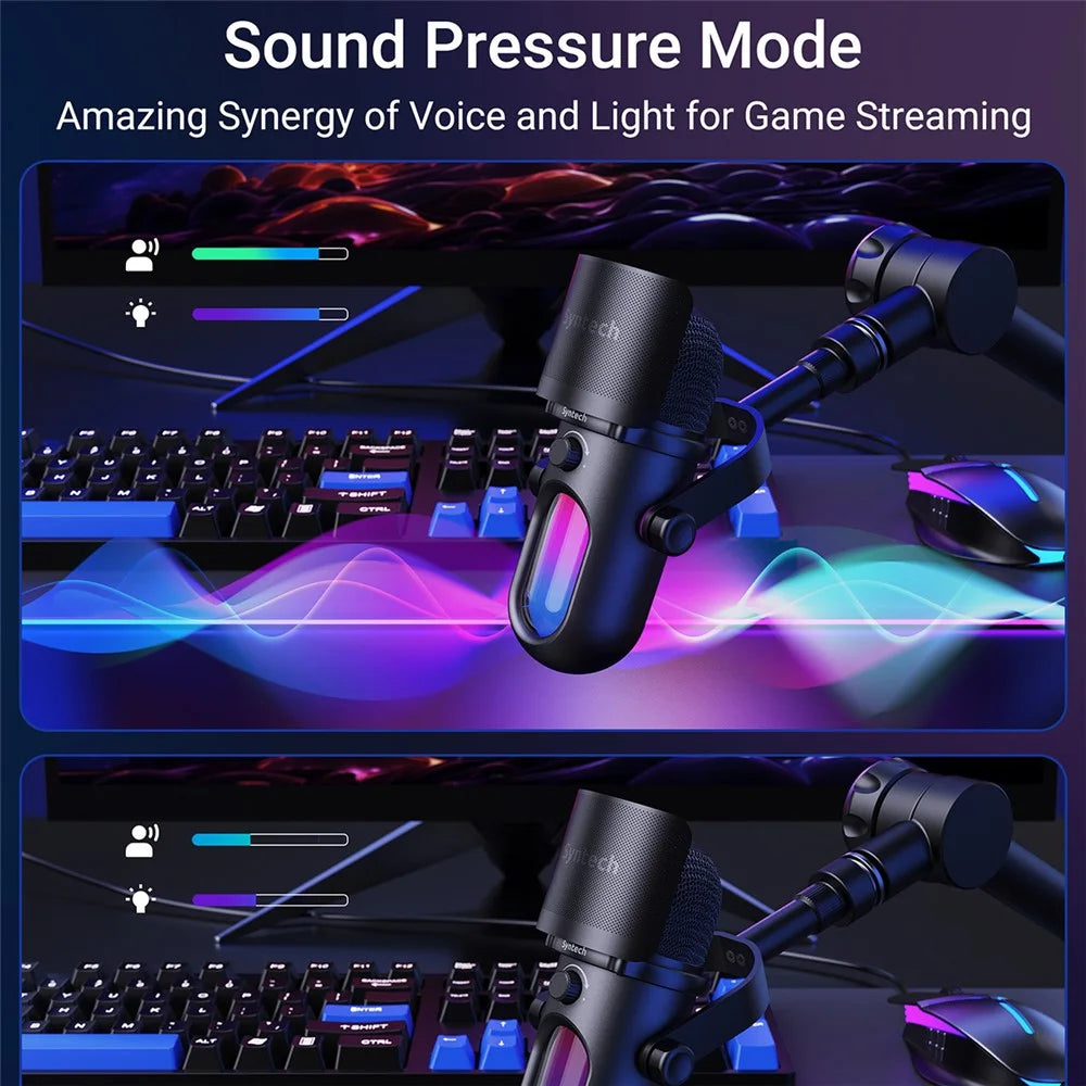 SYNTECH M100 RGB Capacitor Gaming Microphone HiFi Recording Studio-Level Audio Mic for Gaming / Live Streaming - 5