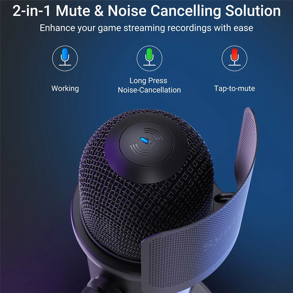 SYNTECH M100 RGB Capacitor Gaming Microphone HiFi Recording Studio-Level Audio Mic for Gaming / Live Streaming - 6