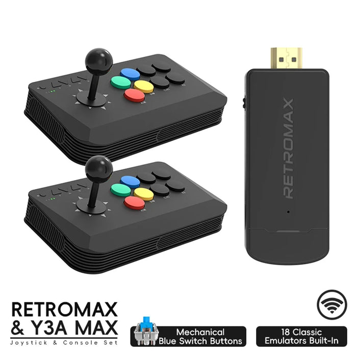 DATA FROG Y3A MAX 2Pcs Joystick Controller Arcade Game Station with M8 Wireless Game Stick Support HD Video Output - 2